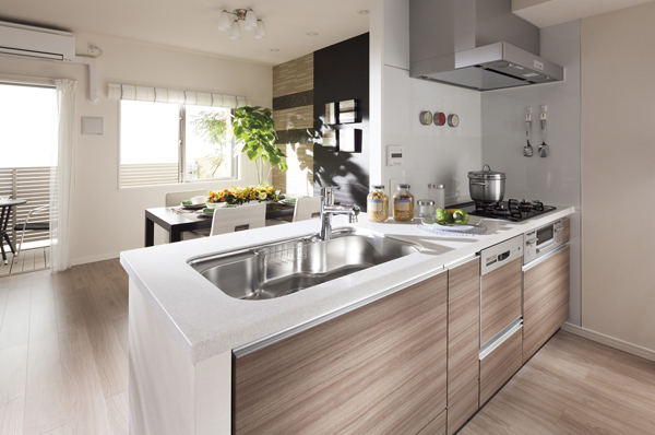 Building structure. Full of sense of openness counter kitchen ※ All indoor photos D type model room