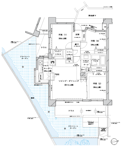 Floor: 3LDK + PG + T + W, the occupied area: 75.56 sq m