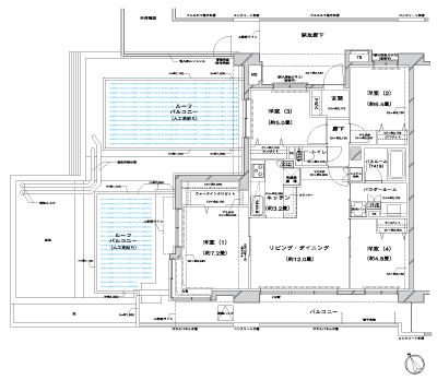 Floor: 4LDK + R + W, the area occupied: 83.1 sq m