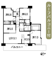 Floor: 4LDK + R + 3W, the area occupied: 89.5 sq m
