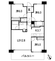 Floor: 3LDK + W, the occupied area: 72.11 sq m