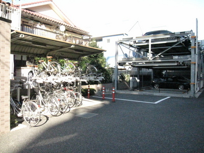 Parking lot. There is a parking lot in the range visible