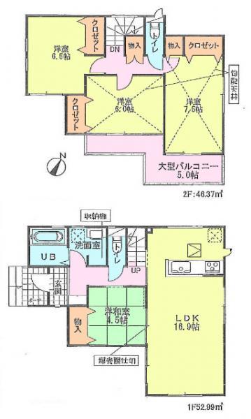 Floor plan. 26,800,000 yen, 4LDK, Land area 110 sq m , Building area 99.36 sq m