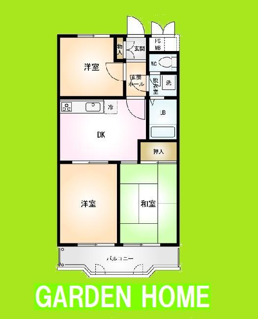 Floor plan. 3DK, Price 10.8 million yen, Occupied area 44.33 sq m , Floor plan boasts of home to say that perfect that I for the first time of my home can be purchased on the balcony area 6.04 sq m really you rent a par