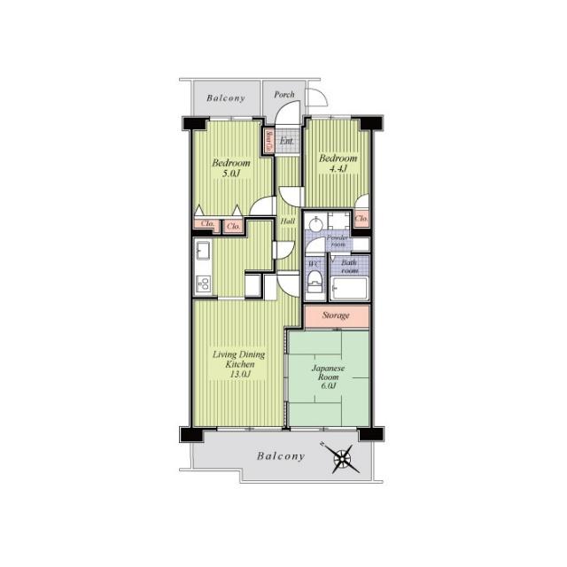 Floor plan. 3LDK, Price 12.9 million yen, Occupied area 62.84 sq m , Balcony area 12.74 sq m new renovation already Southwestward ・ Yang per good
