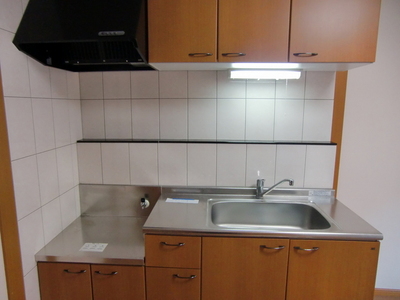 Kitchen. Two-necked gas stove installation Allowed