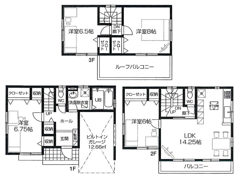 Floor plan. 28,100,000 yen, 4LDK, Land area 85.12 sq m , Building area 115.76 sq m
