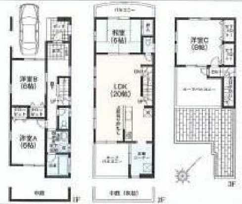 Floor plan. 44,800,000 yen, 4LDK, Land area 91.11 sq m , Taken between the building area 122.34 sq m C Building