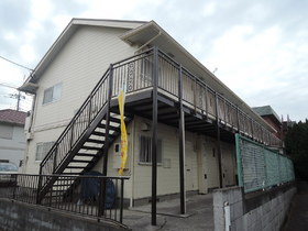 Building appearance. Entrance side appearance