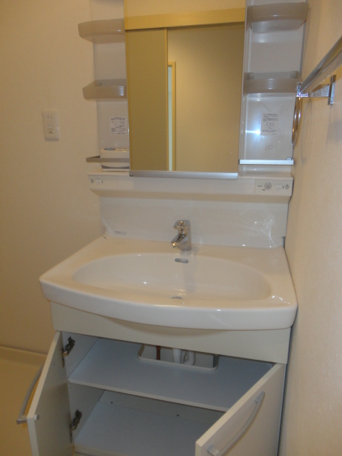 Washroom. Grooming check in a large mirror