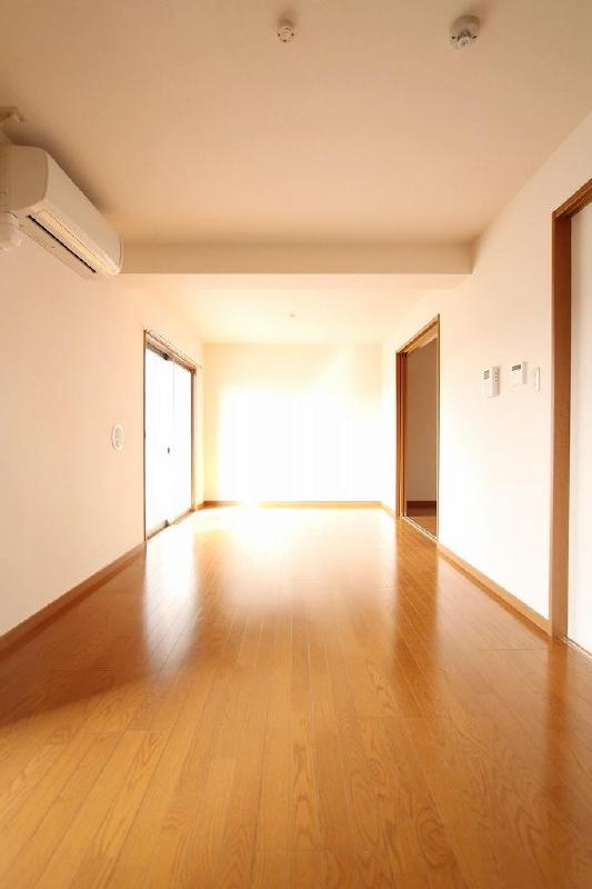 Living and room. Dining set and a large sofa can be placed breadth