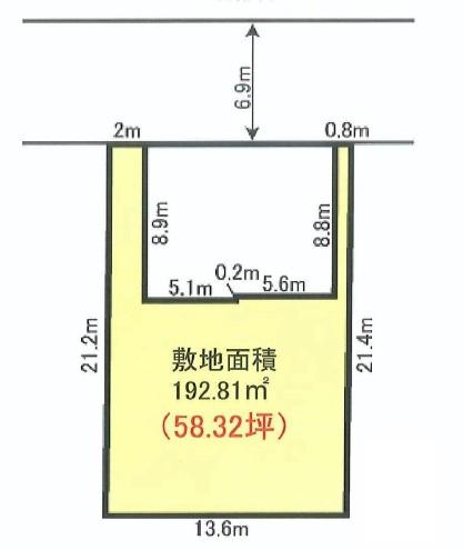 Compartment figure. Land price 39,800,000 yen, Land area 192.81 sq m