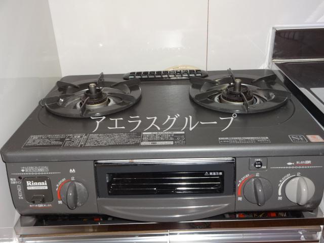 Other. Two-burner gas stove is with a grill.