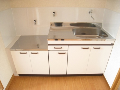 Kitchen. Two-burner gas stove can be installed