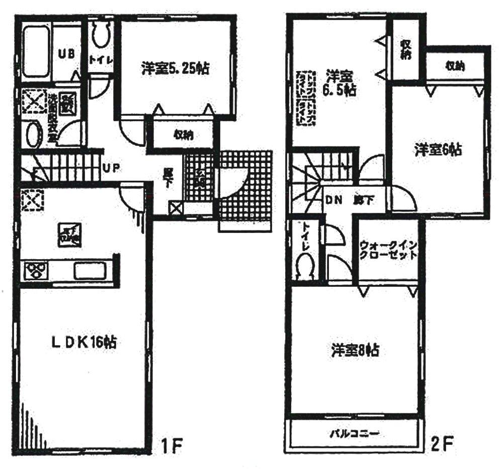 Floor plan. (5 Building), Price 34,100,000 yen, 4LDK, Land area 100.01 sq m , Building area 102.26 sq m