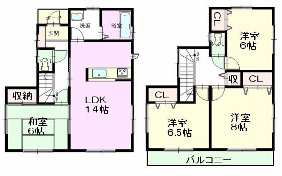 Floor plan. Kamine until elementary school 1390m