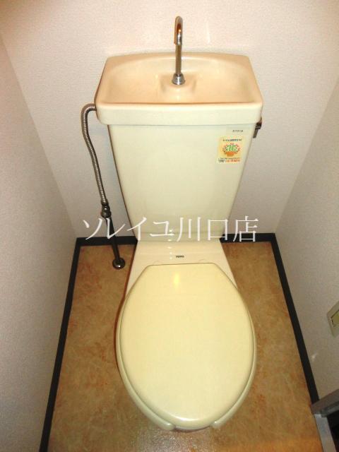 Toilet. Toilet with a clean sense of the white tones