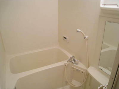 Bath. Bathroom with a mirror