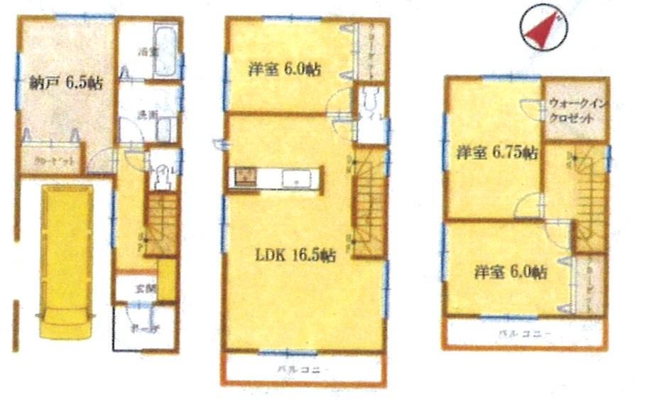 Floor plan. 27,900,000 yen, 4LDK, Land area 73.39 sq m , Building area 117.99 sq m