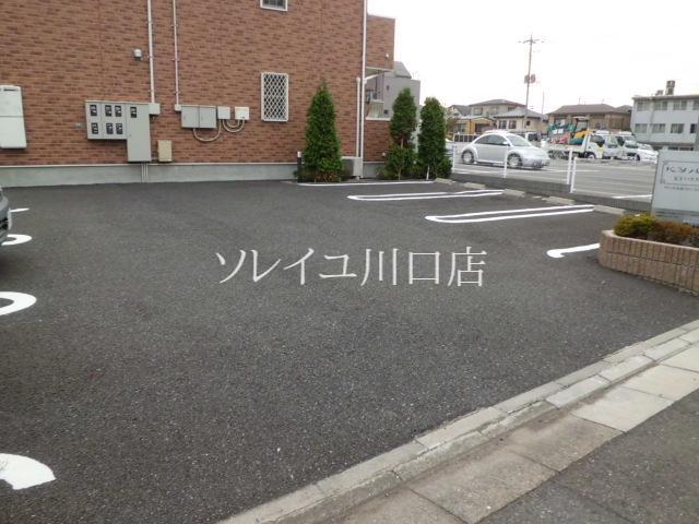 Parking lot. Parking is also a breeze private parking