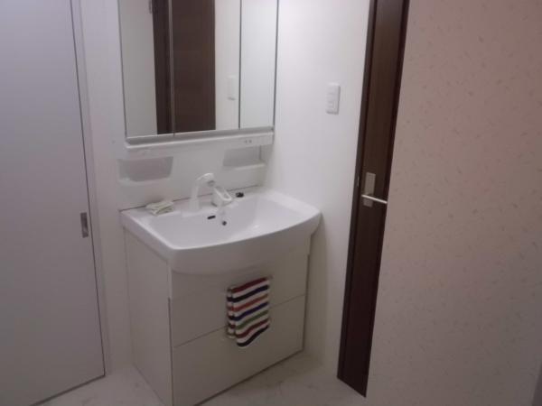 Wash basin, toilet. Wash basin with a shower of big success in the morning of the dressing