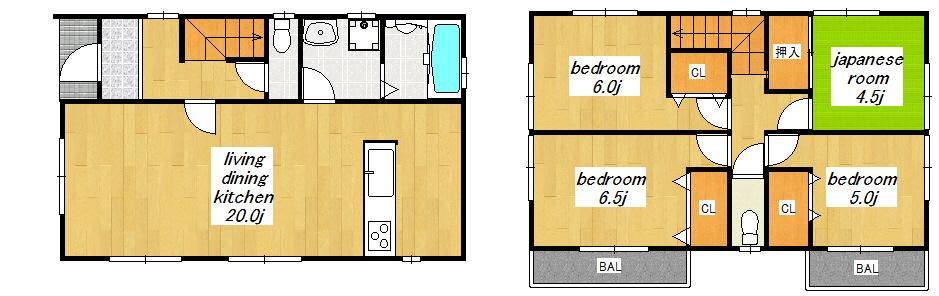 Floor plan. 43,800,000 yen, 4LDK, Land area 100.03 sq m , Large 4LDK !! of building area 97.7 sq m spacious 20 Pledge