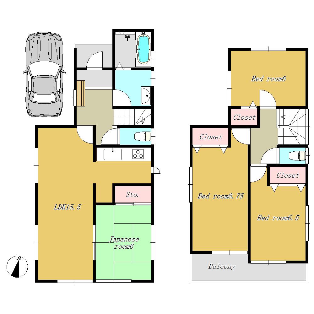 Floor plan. (5 Building), Price 36,200,000 yen, 4LDK, Land area 100.67 sq m , Building area 99.77 sq m