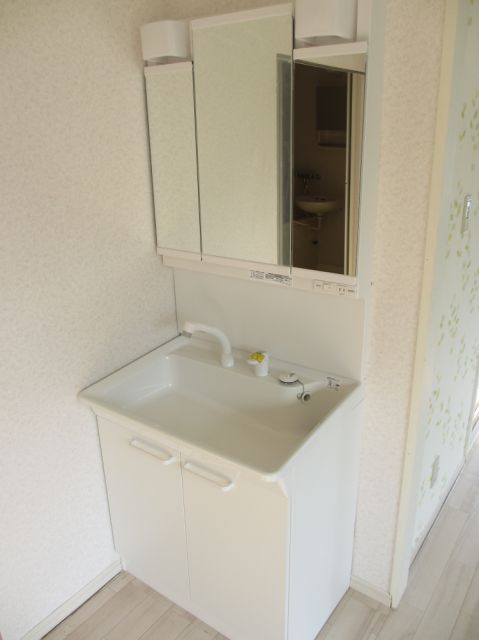 Washroom. We put the wash basin in the new