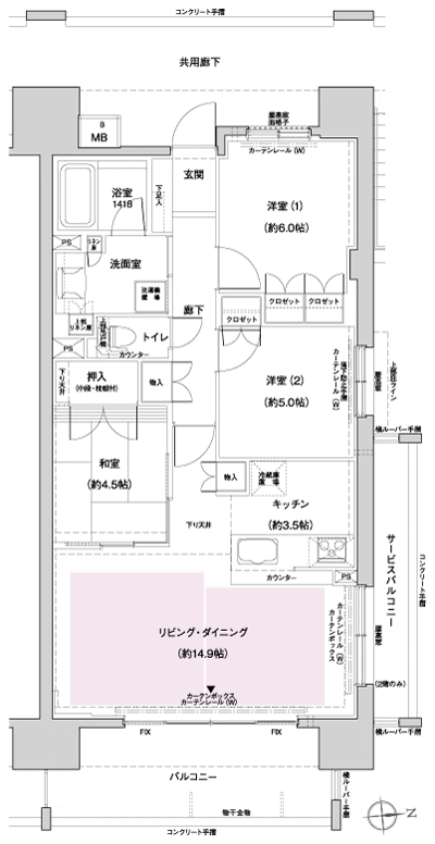 Floor: 3LDK, occupied area: 76.21 sq m
