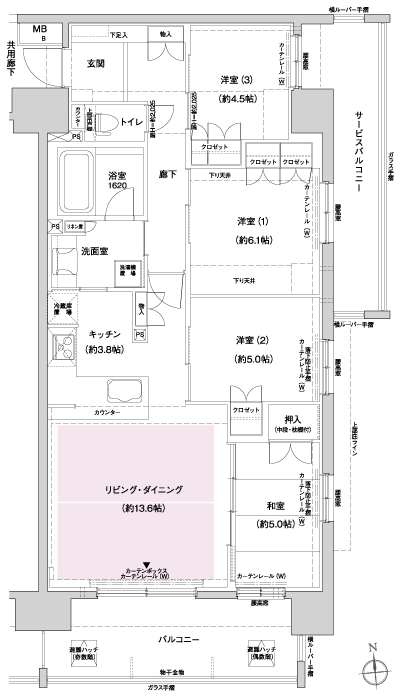 Floor: 4LDK, occupied area: 87.08 sq m