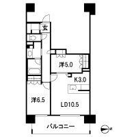 Floor: 2LDK + SIC (shoes in cloak), the occupied area: 63.72 sq m