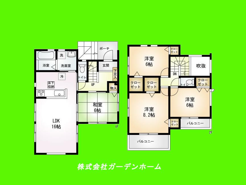 Floor plan. 24,800,000 yen, 4LDK, Land area 100 sq m , Building area 99.36 sq m