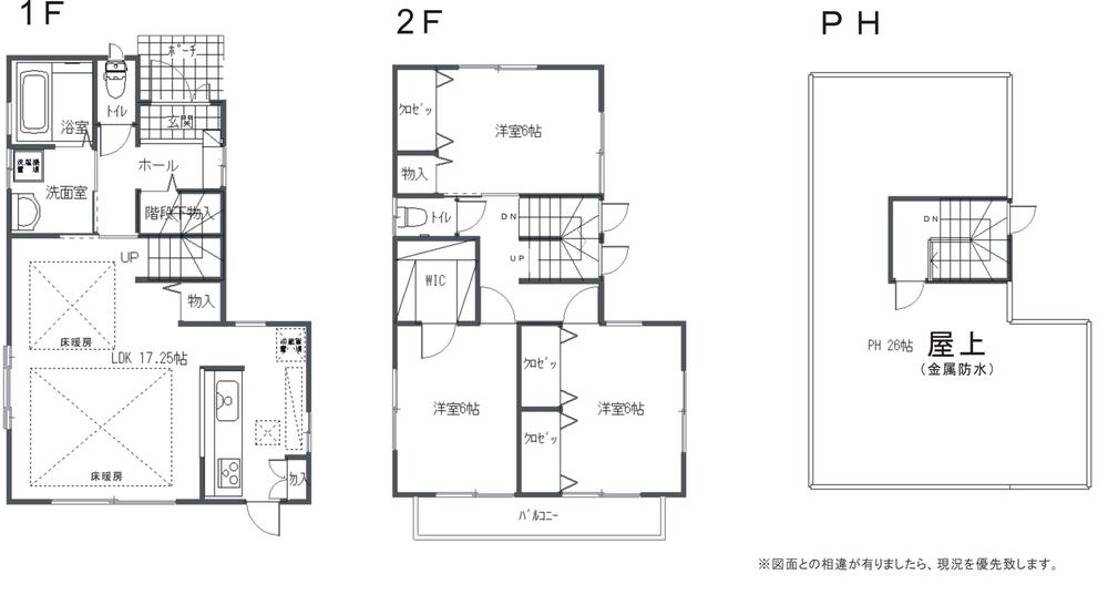 Floor plan. (F Building), Price 32,500,000 yen, 3LDK, Land area 100.04 sq m , Building area 99.35 sq m