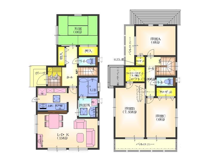 Floor plan. (I Building), Price 29,300,000 yen, 4LDK, Land area 101.15 sq m , Building area 101.02 sq m