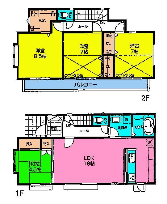 Floor plan. 33,800,000 yen, 4LDK, Land area 178.45 sq m , It is a building area of 109.15 sq m All rooms southwestward! Day the guests satisfaction