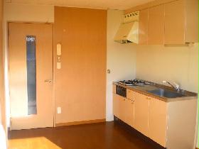 Kitchen. 2-neck kitchen space with a gas stove