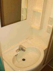 Washroom. Comes with outlet plug and the storage shelves on the side.