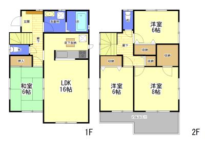 Floor plan. All six buildings, Over which it was imposing completed!