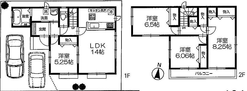 Floor plan. 21,800,000 yen, 4LDK, Land area 101.92 sq m , Building area 95.45 sq m