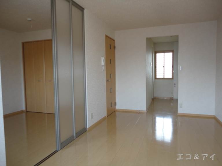 Living and room. Stylish sliding door