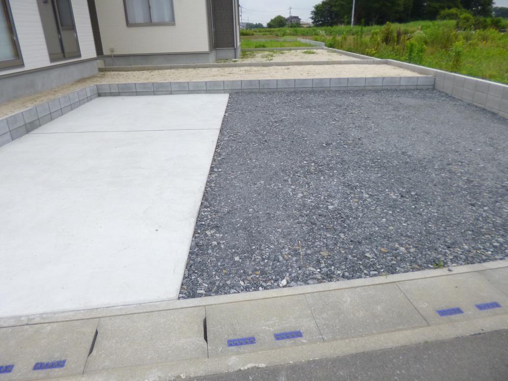 Parking lot. Example of construction