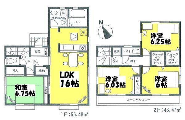 Floor plan. 21,800,000 yen, 4LDK, Land area 121.48 sq m , Building area 98.95 sq m