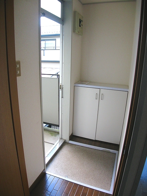 Entrance. It is the entrance with a shoebox.