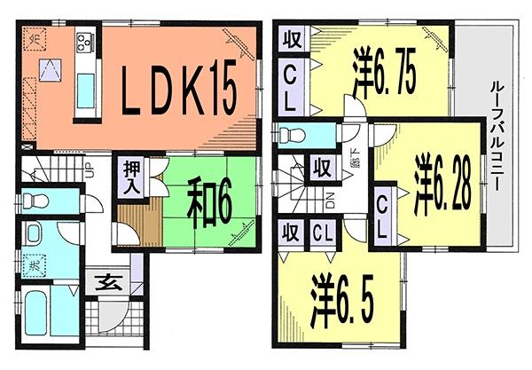 Floor plan. 26,800,000 yen, 4LDK, Land area 121.32 sq m , Building area 96.05 sq m