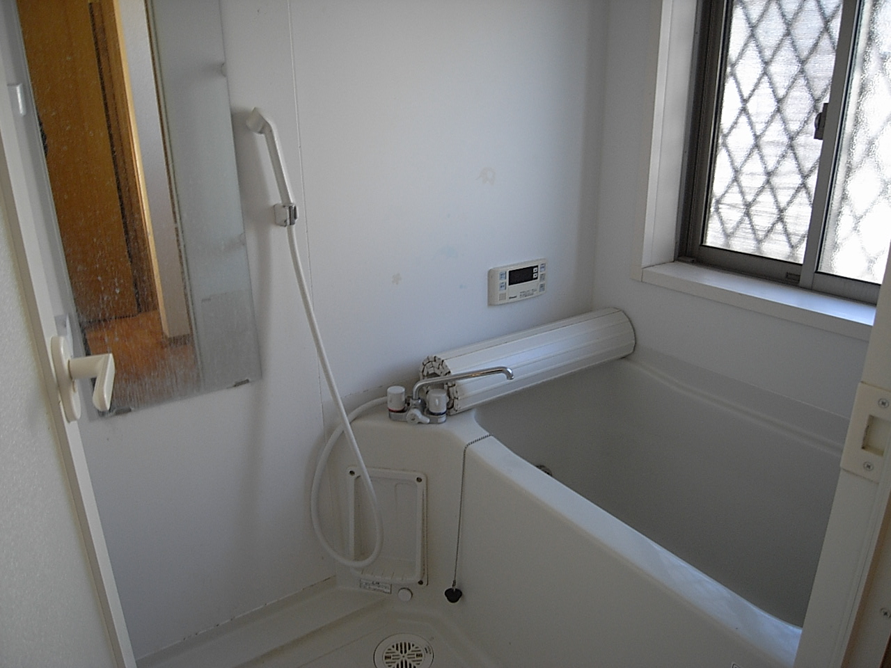 Bath. Window with a bath