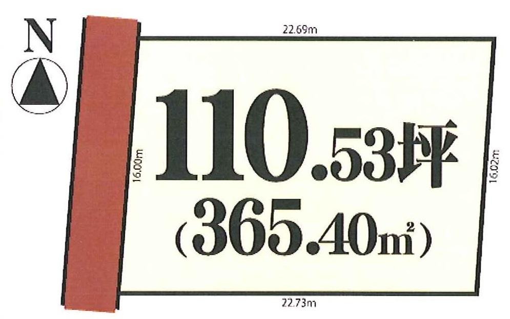 Compartment figure. Land price 9.8 million yen, Land area 365.4 sq m