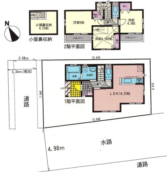 Floor plan. 16,900,000 yen, 3LDK, Land area 91.06 sq m , Building area 72.45 sq m