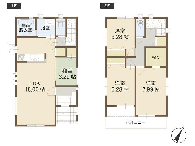 Floor plan. (11 Building), Price 33,900,000 yen, 3LDK, Land area 127.3 sq m , Building area 101.64 sq m