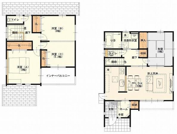 Floor plan. 26,880,000 yen, 4LDK, Land area 137.56 sq m , From smile conversation of building area 105.16 sq m family. It is designed considering the raw activity lines as Fureaeru nature and family.