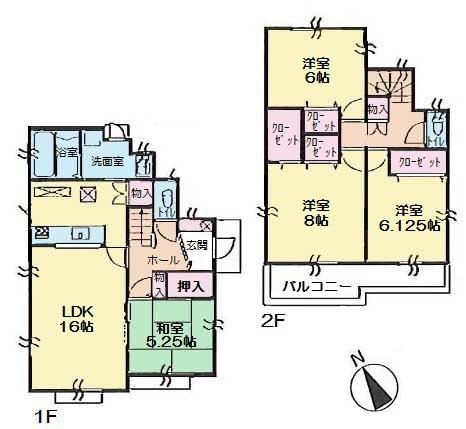 Floor plan. 17.8 million yen, 4LDK, Land area 149.63 sq m , Building area 103.09 sq m